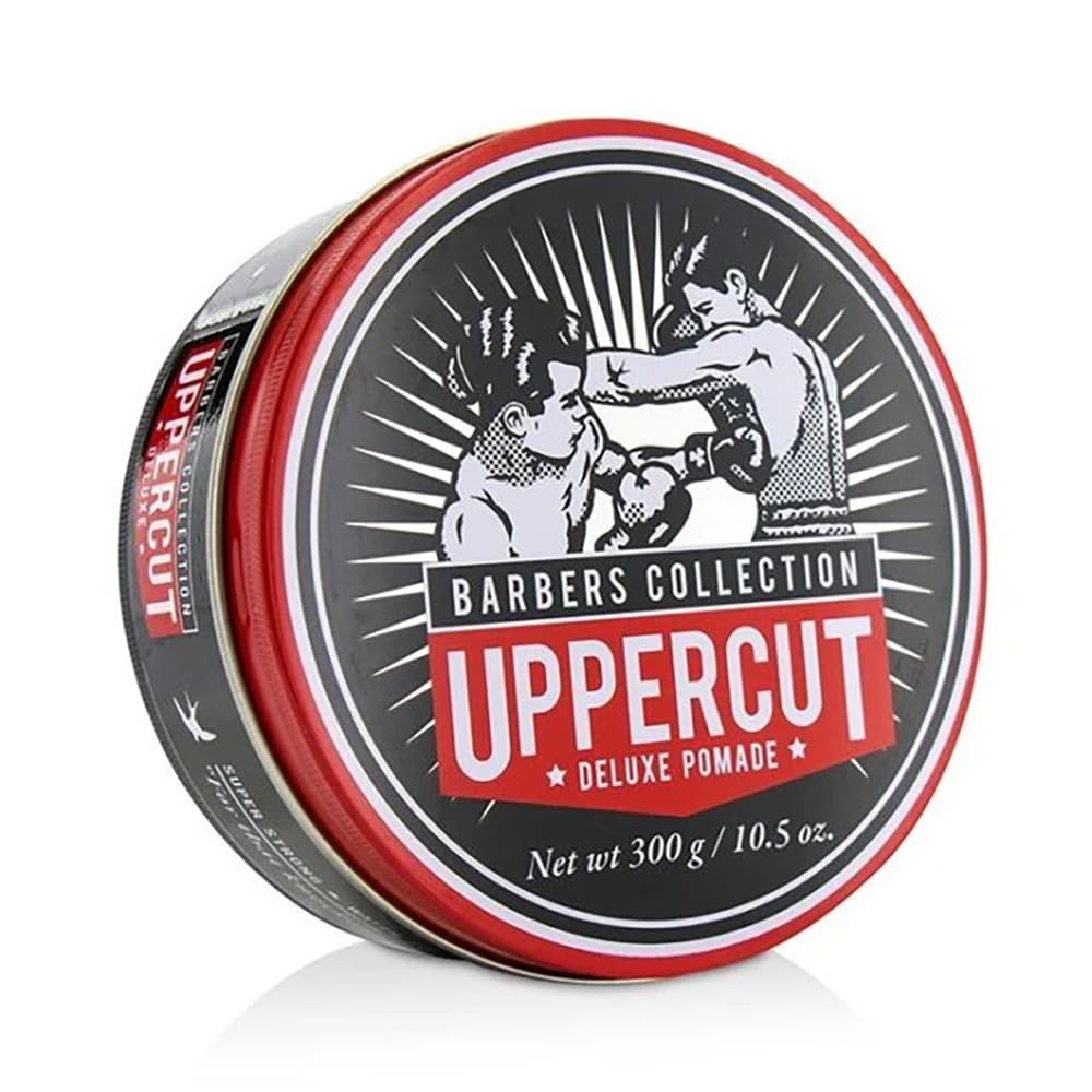 UPPERCUT DELUXE Pomade 10.5 oz front view with tin packaging