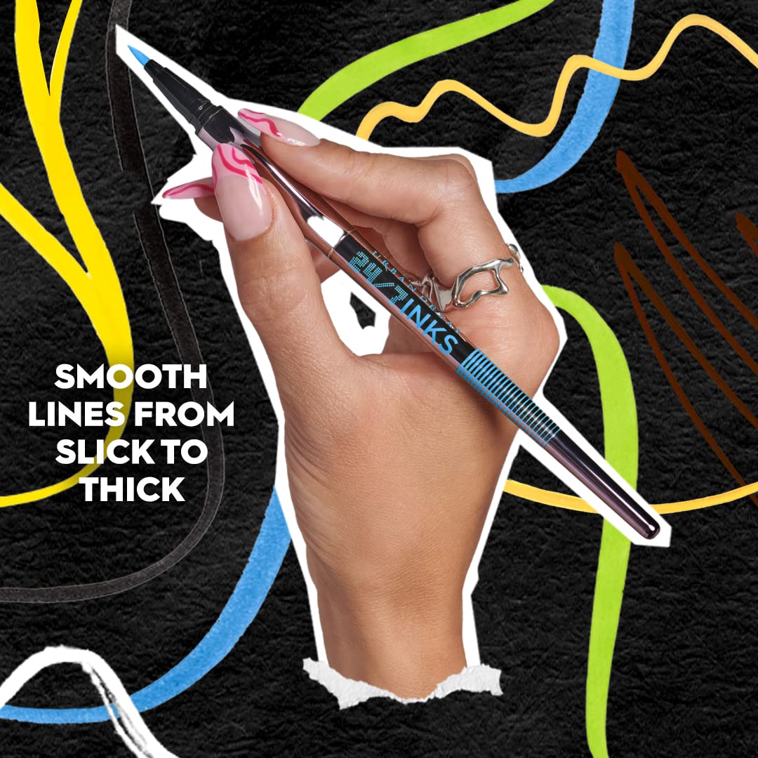 URBAN DECAY 24/7 Inks Liquid Shimmer Blue Eyeliner with other shades