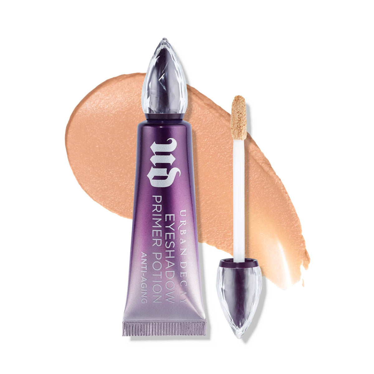 URBAN DECAY Anti-Aging Eyeshadow Primer Potion front view with applicator