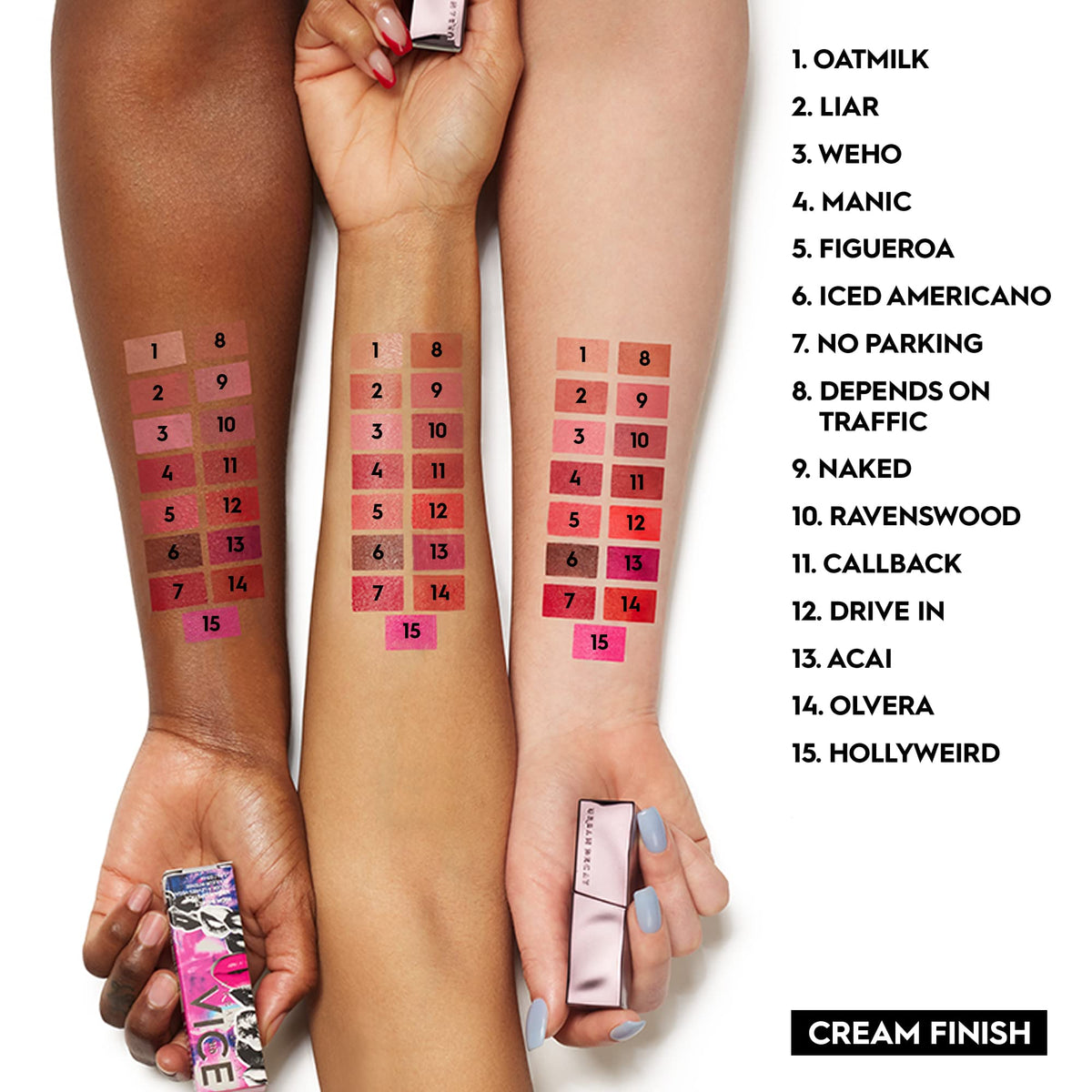 URBAN DECAY Vice Lipstick Deep Warm Brown application process