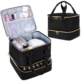 Uross Nail Polish Organizer Bag front view with 42 bottle slots