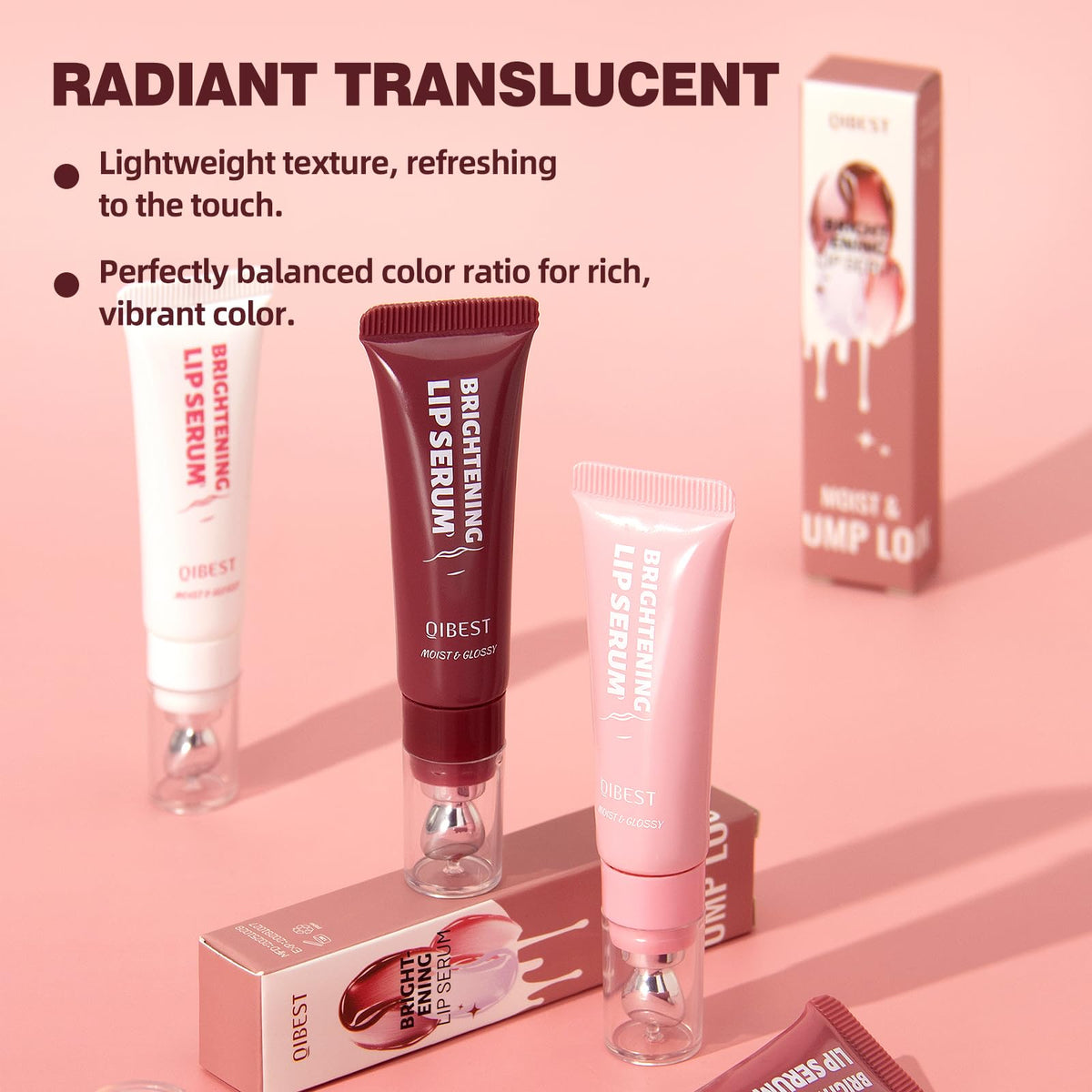 URQT Brightening Lip Serum Set packaging display