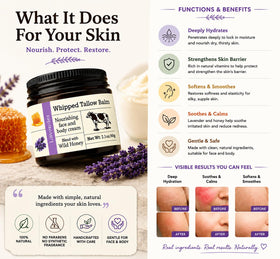 URQT Whipped Tallow Balm application on skin