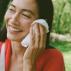 Ursa Major Essential Face Wipes in a travel bag