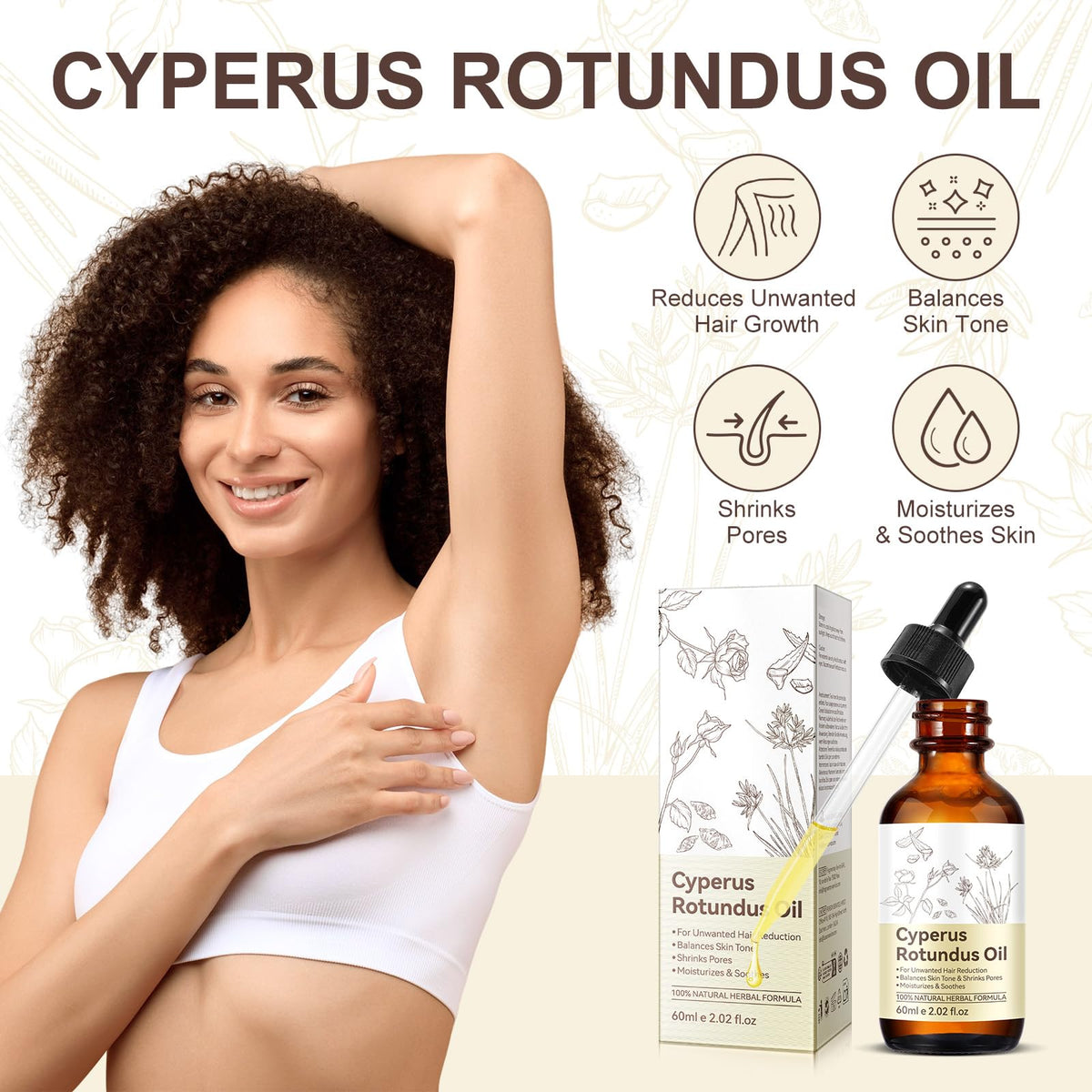 Uruses Cyperus Rotundus Oil packaging with ingredients list