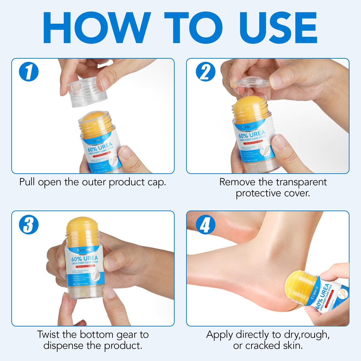 Uruses Urea Cream 60% product texture on skin