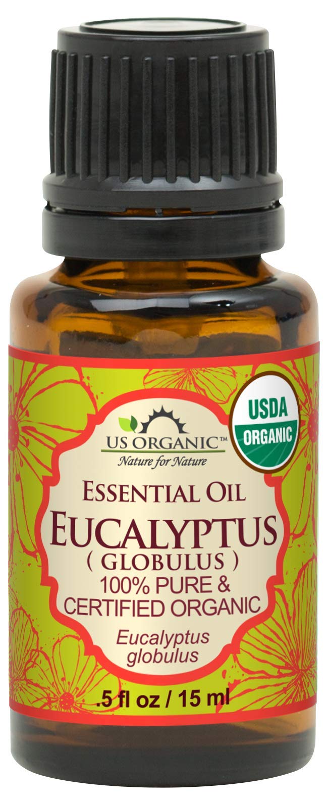 US Organic 100% Pure Eucalyptus Essential Oil 15ml bottle front view