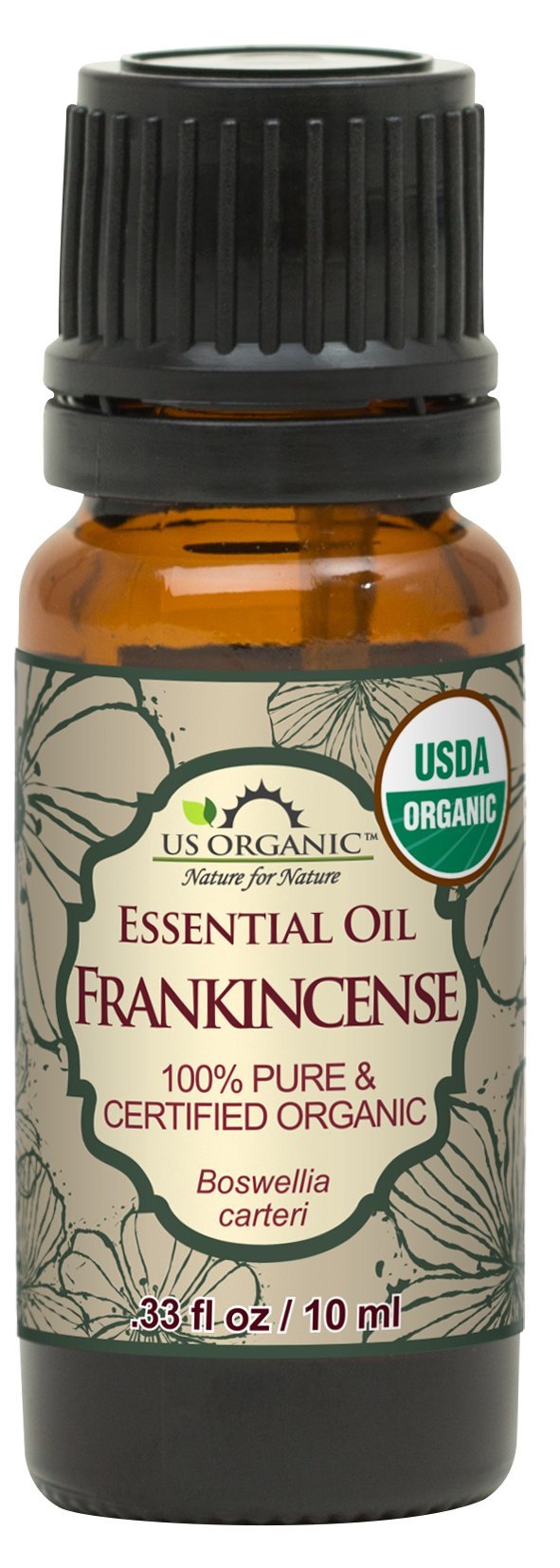 US Organic 100% Pure Frankincense Essential Oil 10 ml front view