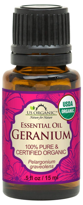 US Organic 100% Pure Geranium Essential Oil 15ml front view