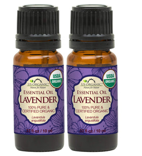US Organic 100% Pure Lavender Essential Oil 10ml bottle front view