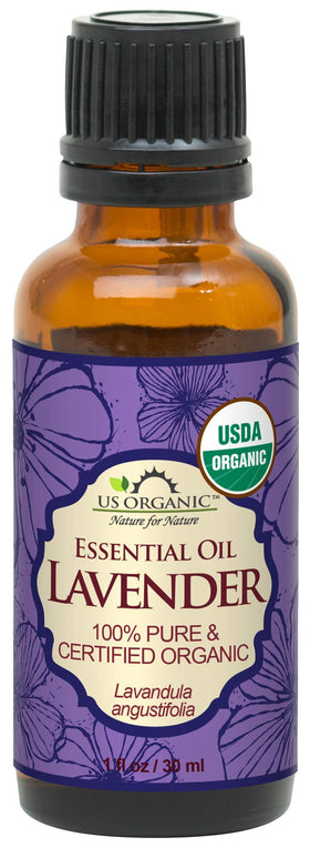 US Organic 100% Pure Lavender Essential Oil 30 ml bottle front view