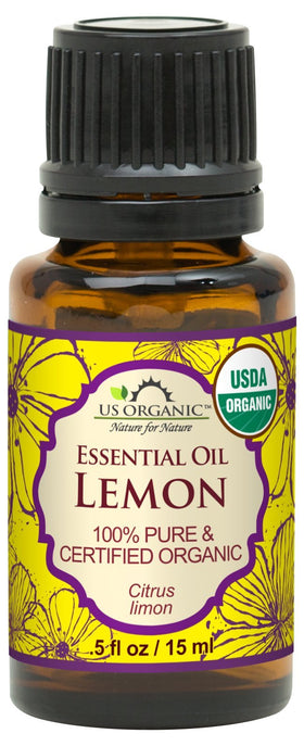 US Organic 100% Pure Lemon Essential Oil 15ml front view
