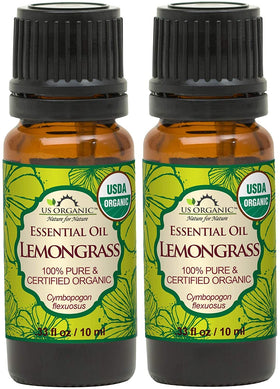 US Organic 100% Pure Lemongrass Essential Oil 10ml front view