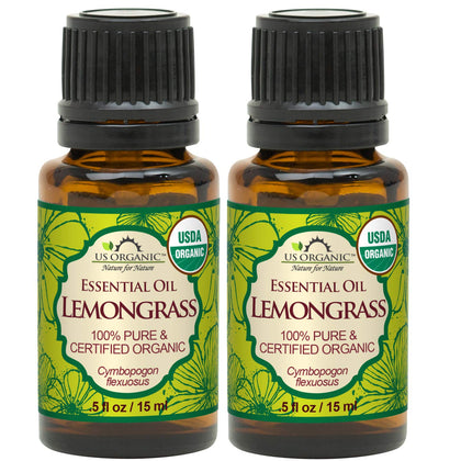 US Organic 100% Pure Lemongrass Essential Oil 15ml front view