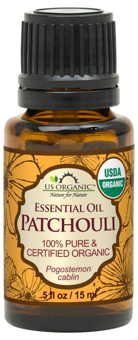 US Organic 100% Pure Patchouli Essential Oil 15ml bottle front view