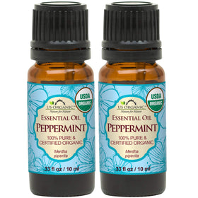 US Organic 100% Pure Peppermint Essential Oil 10 ml front view