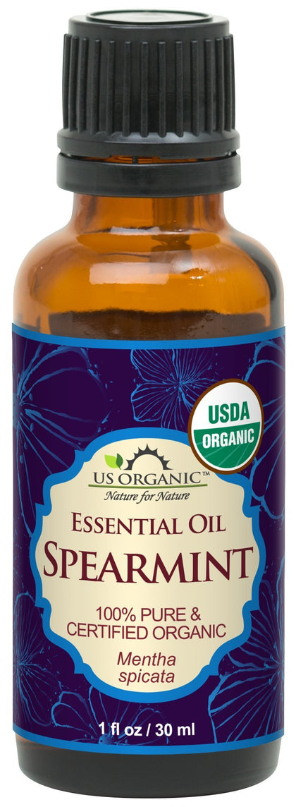 US Organic 100% Pure Spearmint Essential Oil 30 ml bottle front view