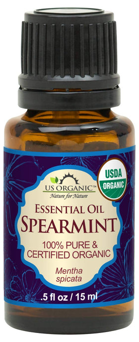 US Organic 100% Pure Spearmint Essential Oil bottle front view