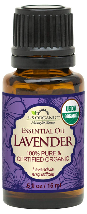 US Organic 15 ml Lavender Essential Oil bottle front view