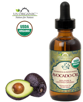 US Organic Avocado Oil 2 oz side view showing label