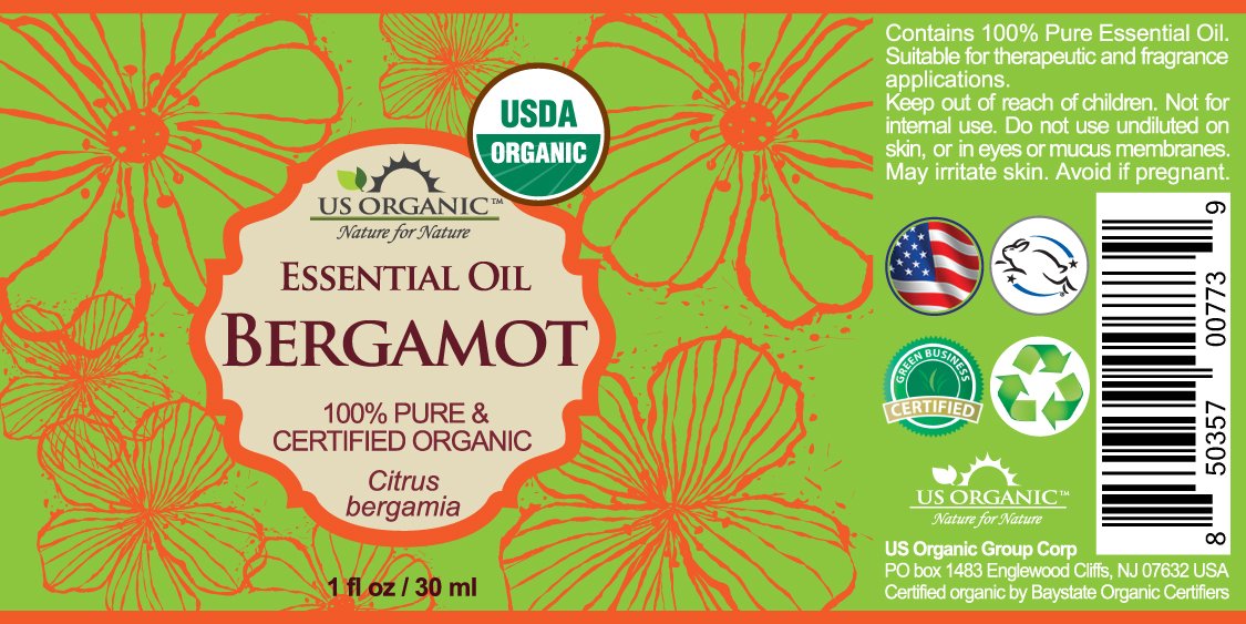 US Organic Bergamot Essential Oil with Euro dropper