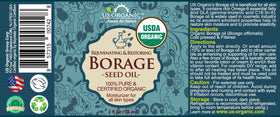US Organic Borage Seed Oil side view with eyedropper