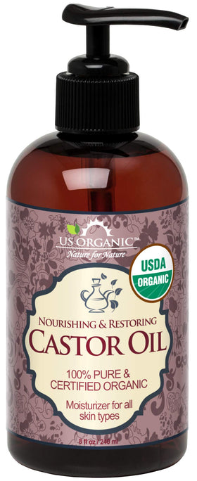 US Organic Castor Oil 240ml front view
