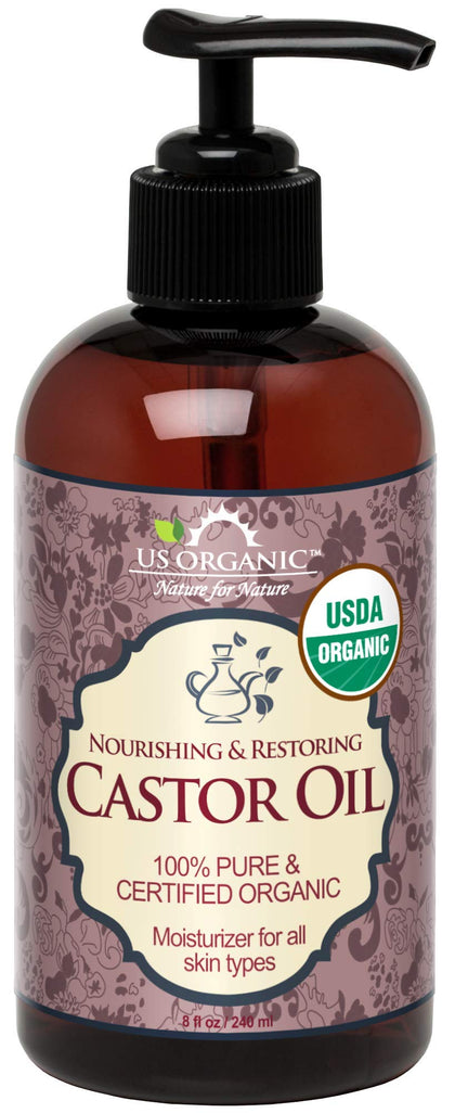 US Organic Castor Oil 240ml front view