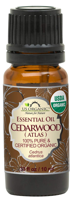 US Organic Cedarwood Essential Oil 10ml bottle front view