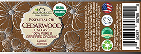 US Organic Cedarwood Essential Oil bottle with packaging