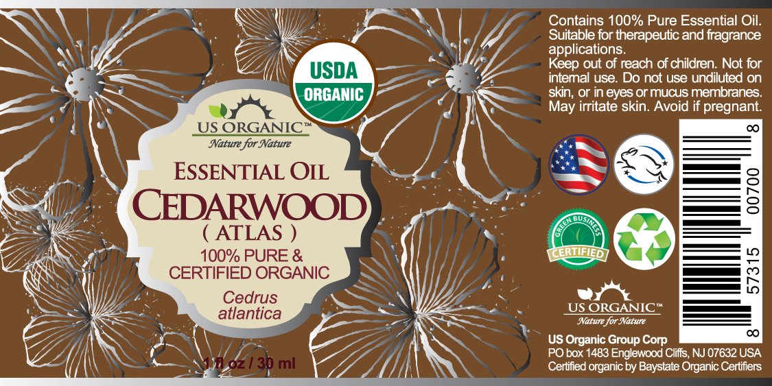 US Organic Cedarwood Essential Oil packaging