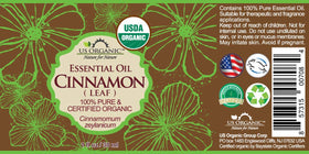 US Organic Cinnamon Leaf Essential Oil 30ml bottle with dropper