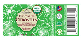 US Organic Citronella Essential Oil 10ml bottle with dropper