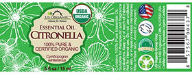US Organic Citronella Essential Oil 15 ml back view