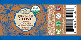 US Organic Clove Bud Essential Oil 10ml bottle back view
