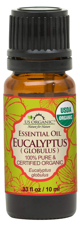US Organic Eucalyptus Essential Oil 10ml bottle front view