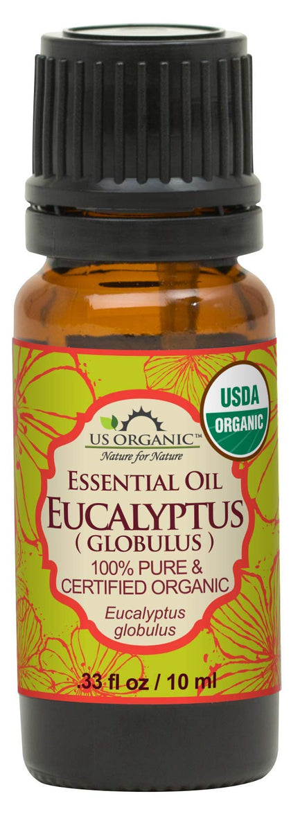 US Organic Eucalyptus Essential Oil 10ml bottle front view