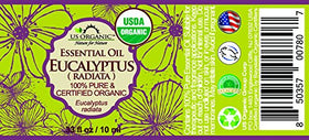 US Organic Eucalyptus Essential Oil 10ml packaging side view