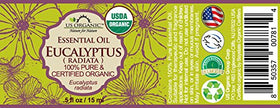 US Organic Eucalyptus Essential Oil 15ml bottle with dropper