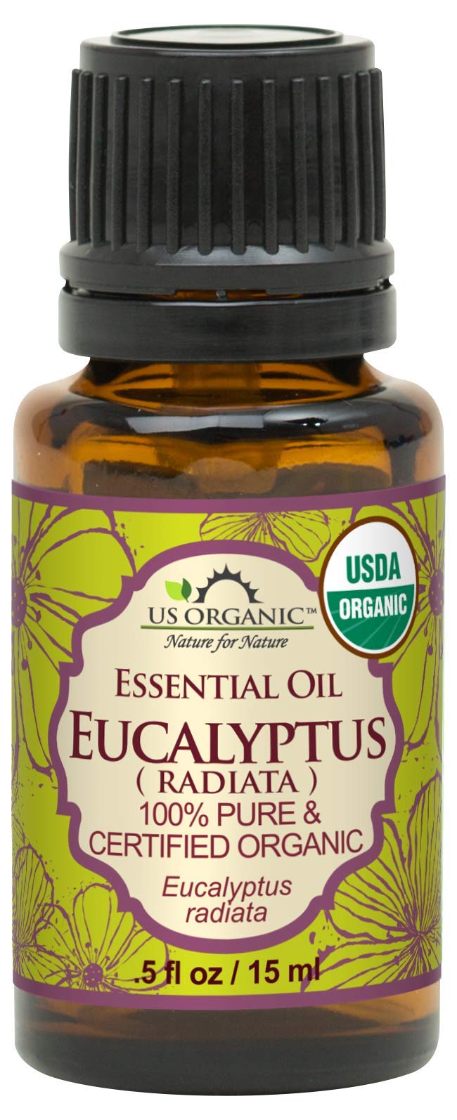 US Organic Eucalyptus Essential Oil 15ml front view