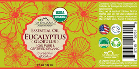US Organic Eucalyptus Essential Oil 30ml bottle back view