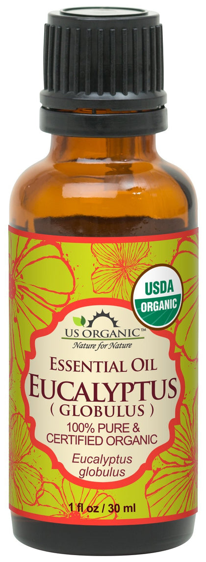 US Organic Eucalyptus Essential Oil 30ml bottle front view