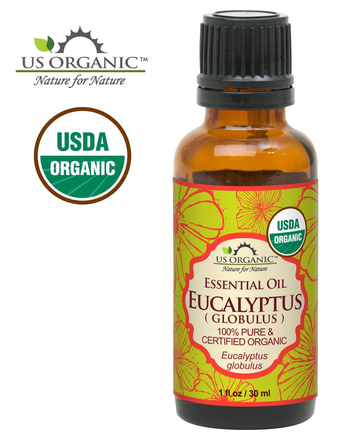 US Organic Eucalyptus Essential Oil 30ml with dropper