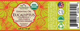 US Organic Eucalyptus Essential Oil packaging and dropper