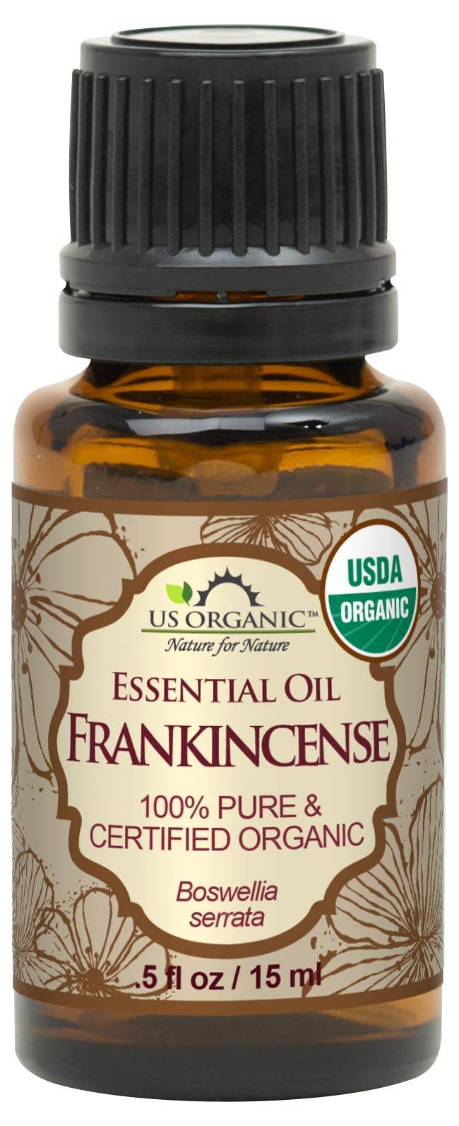 US Organic Frankincense Essential Oil 15ml bottle front view