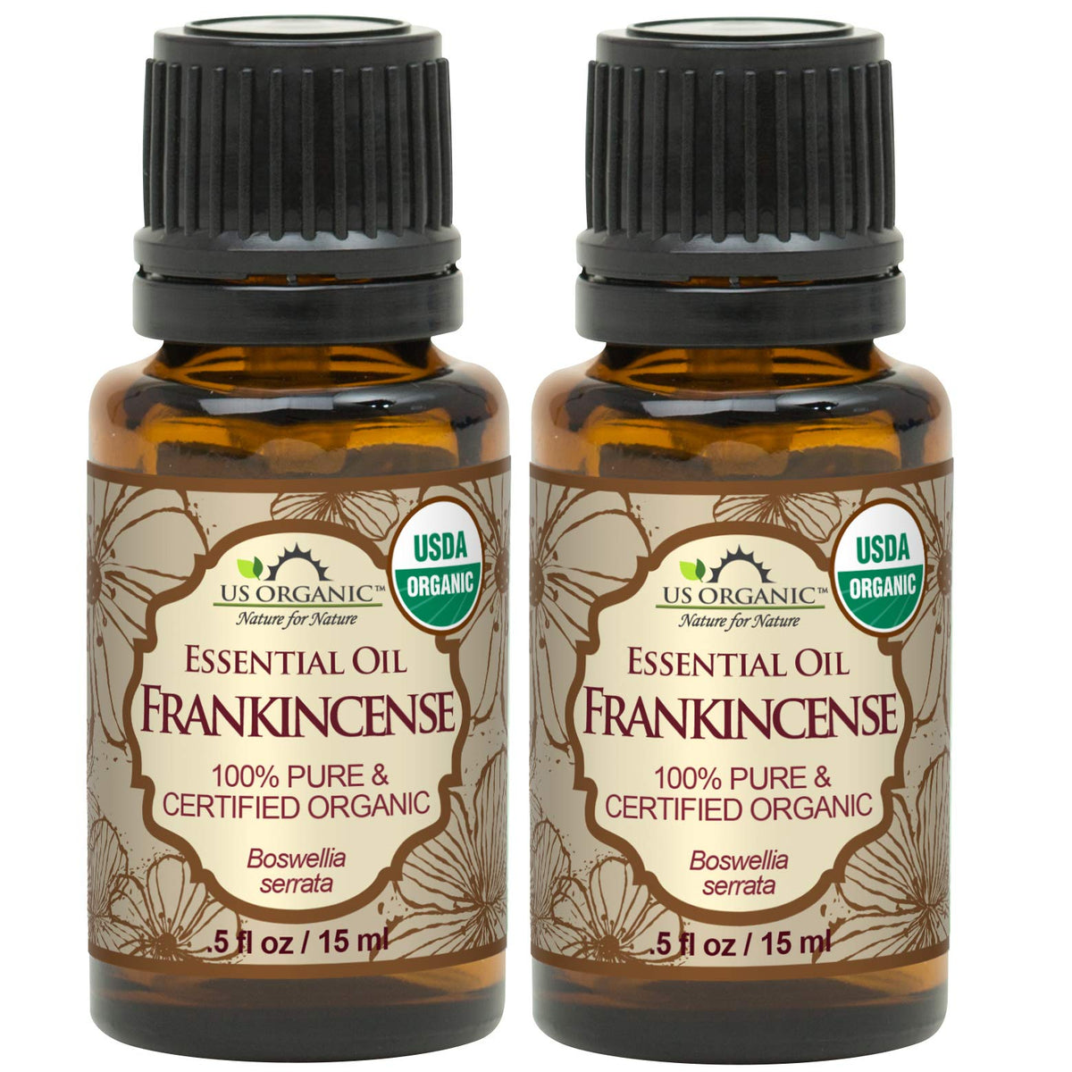US Organic Frankincense Essential Oil 15ml bottle front view