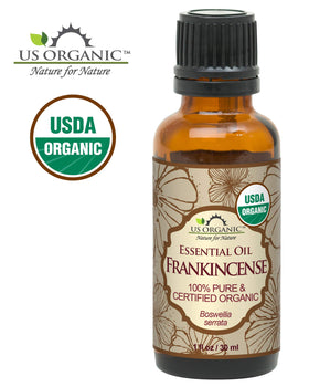 US Organic Frankincense Essential Oil 30ml bottle side view