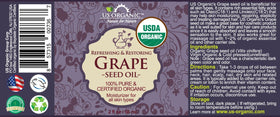 US Organic Grape Seed Oil 2 oz bottle side view