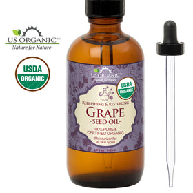 US Organic Grape Seed Oil glass dropper close-up