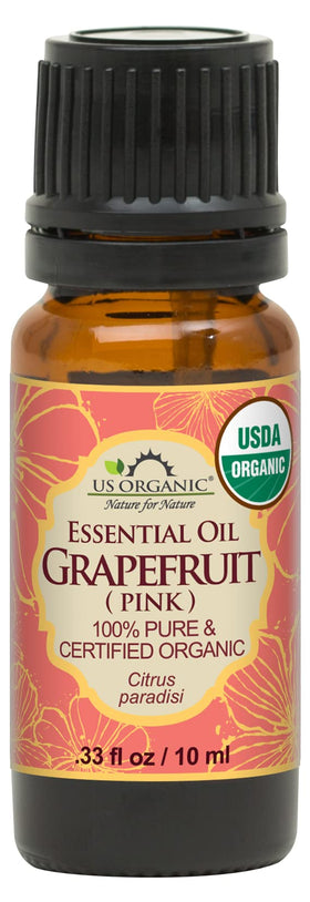 US Organic Grapefruit Pink Essential Oil 10ml front view